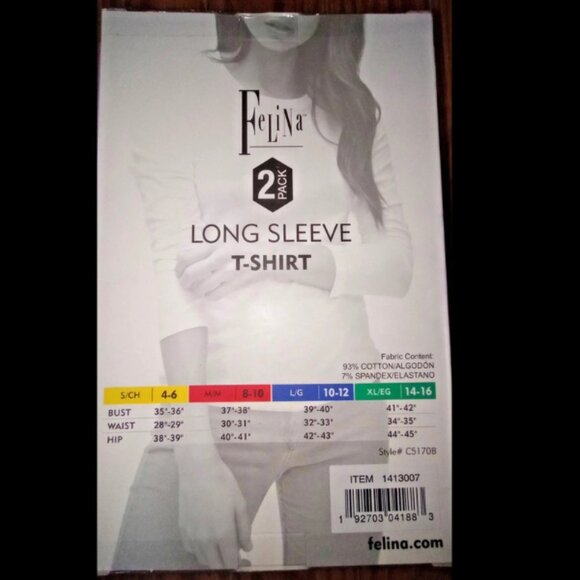 NWT Felina Women’s M Clothing Bundle Leggings (2 Pk) + Long Sleeve Tees (2 Pk) - Picture 5 of 6